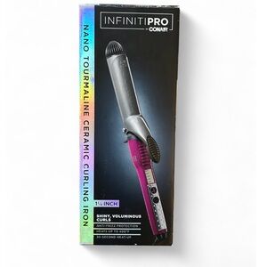 InfinitiPro by Conair Nano Tourmaline Ceramic Curling Iron - Silver and Pink